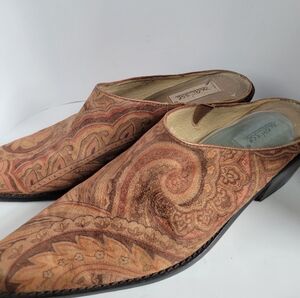Matisse Southwestern Paisley Mules Womens 10 Suede Slip On Shoes Boho Country